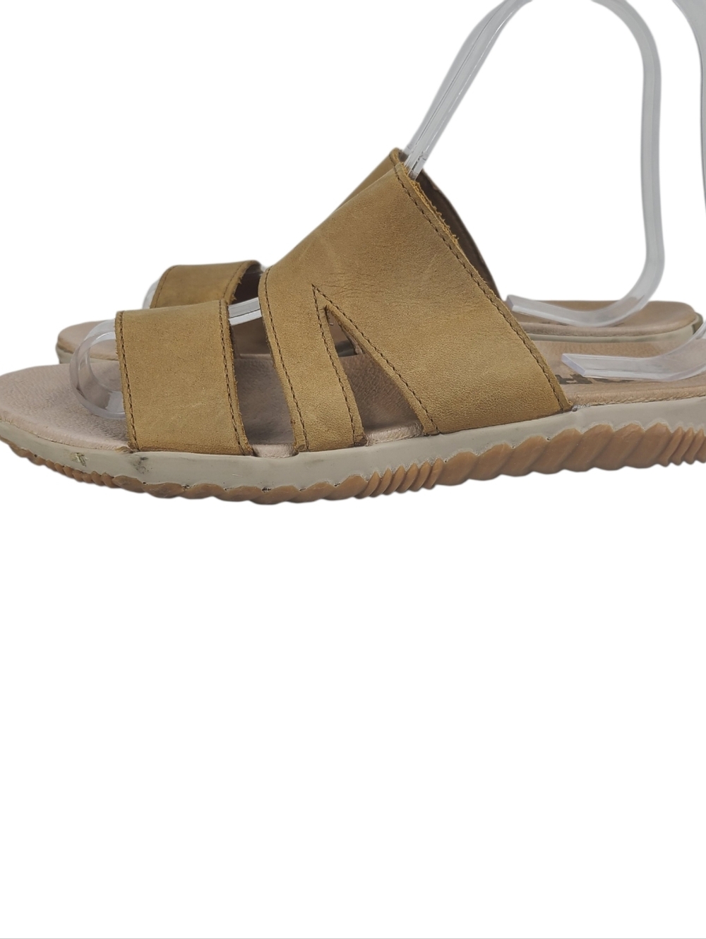 Sorel Out N About Plus Women’s Brown Leather Slide Sandals Size 6.5